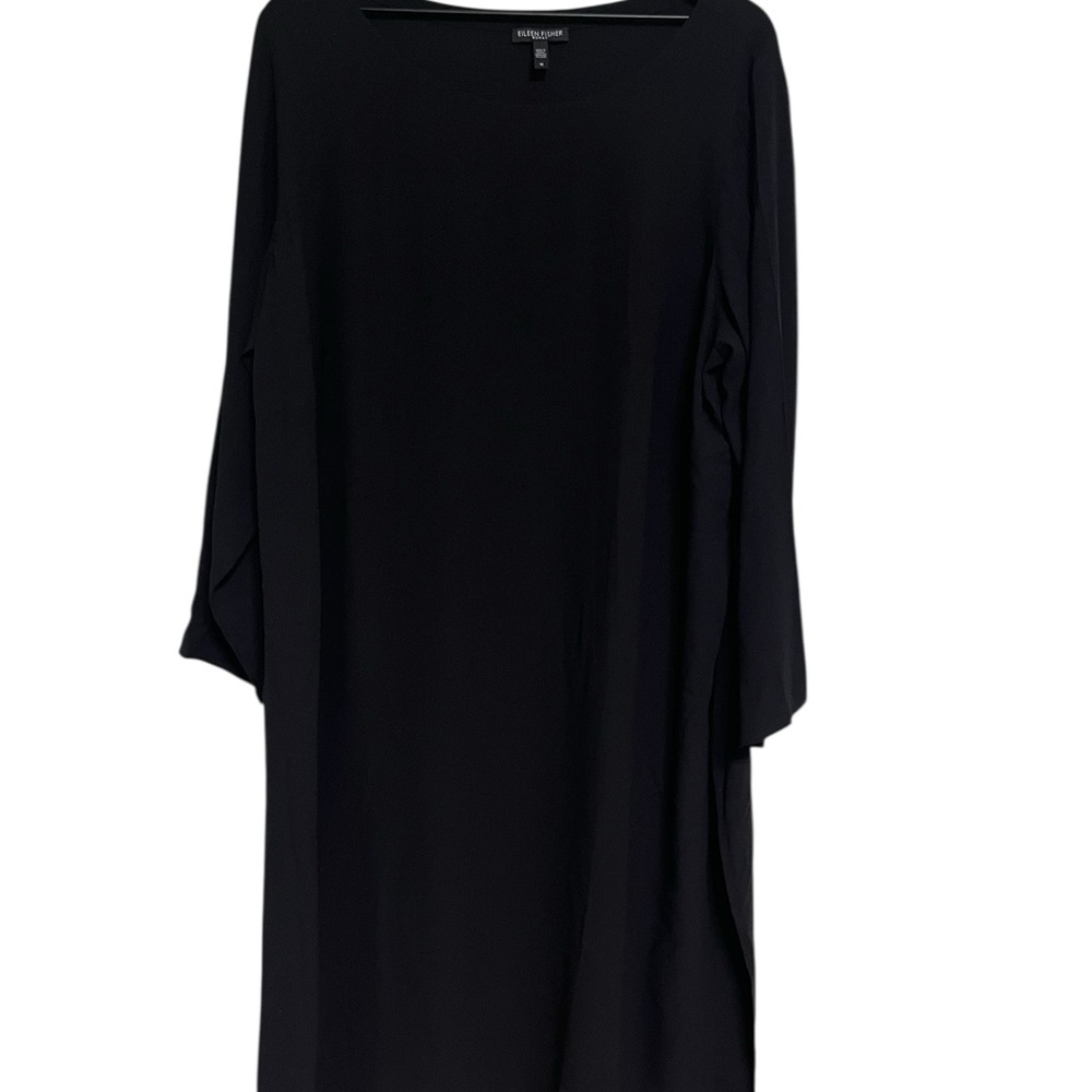Eileen Fisher Classic Black Silk shift tunic style Dress size XL - Picture 10 of 15